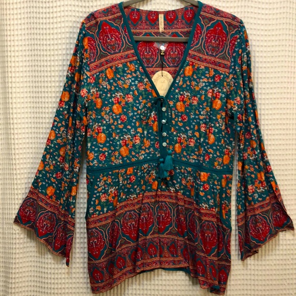 Tulle & Batiste Jamawar Rose Blouse - Picture 2 of 10